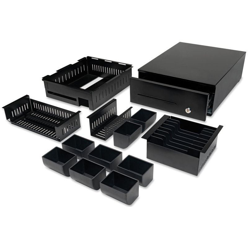 Safescan tiroir-caisse HD-3342 heavy duty, noir, 8 compartiments à pièces, 8 compartiments à billets